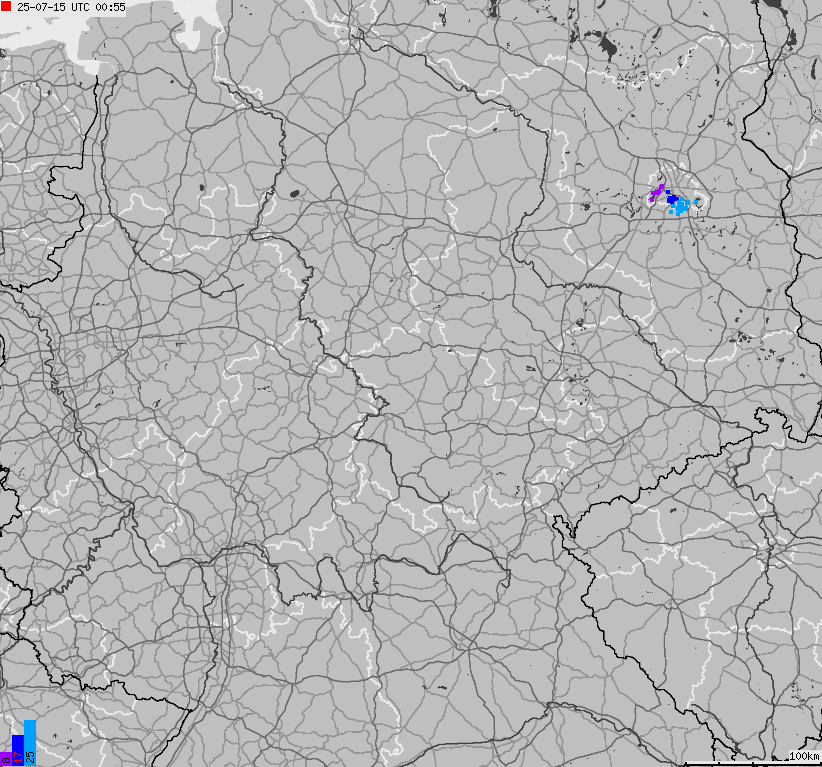 Map of lightnings across German