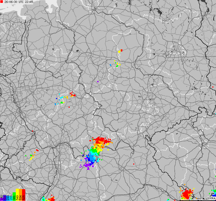 Map of lightnings across German
