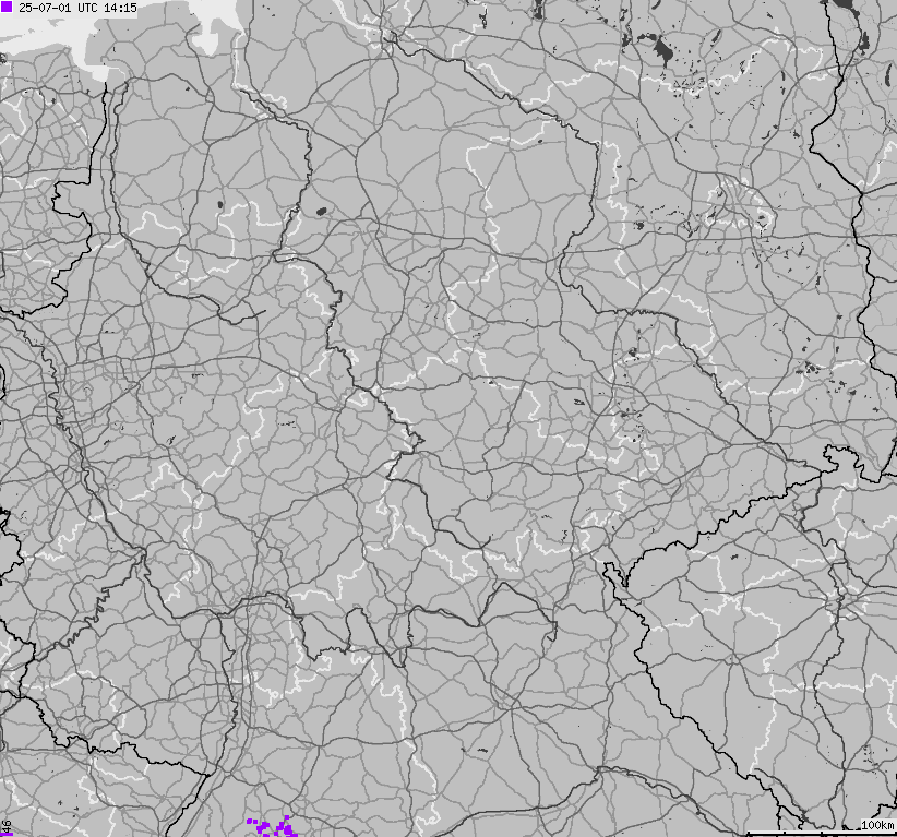 Map of lightnings across German