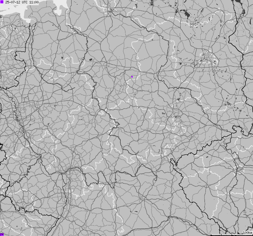 Map of lightnings across German