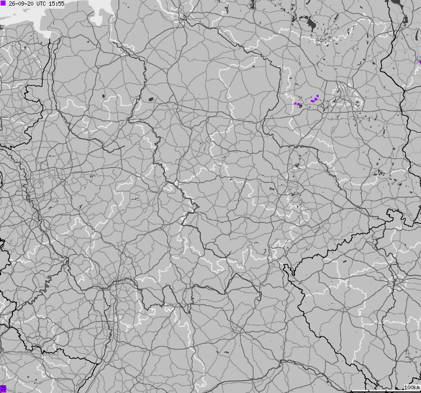 Map of lightnings across German