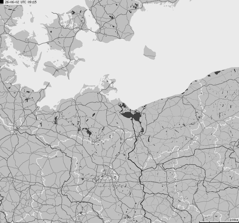 Map of lightnings across German
