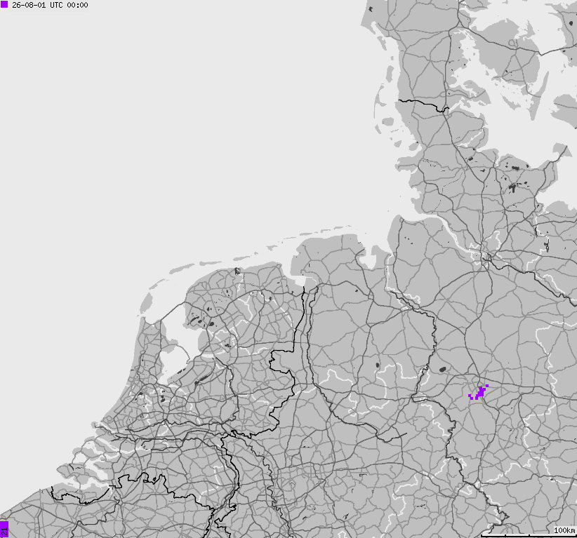 Mapa wyładowań atmosferycznych na obszarze Niemiec