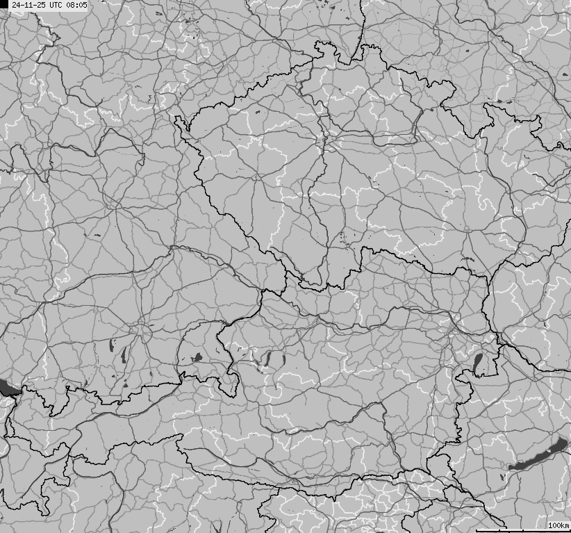 Mapa wyładowań atmosferycznych na obszarze Niemiec