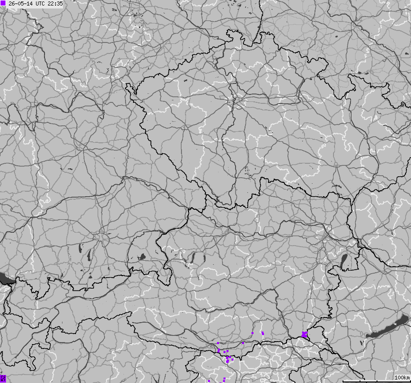 Mapa wyładowań atmosferycznych na obszarze Niemiec