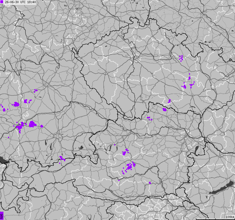 Map of lightnings across German