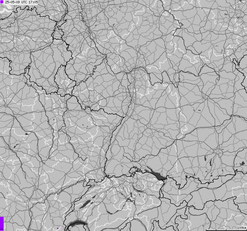 Mapa wyładowań atmosferycznych na obszarze Niemiec
