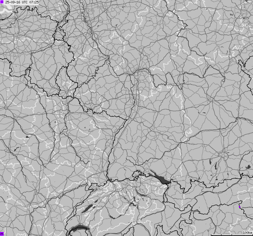 Mapa wyładowań atmosferycznych na obszarze Niemiec