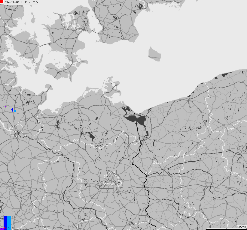 Map of lightnings across German
