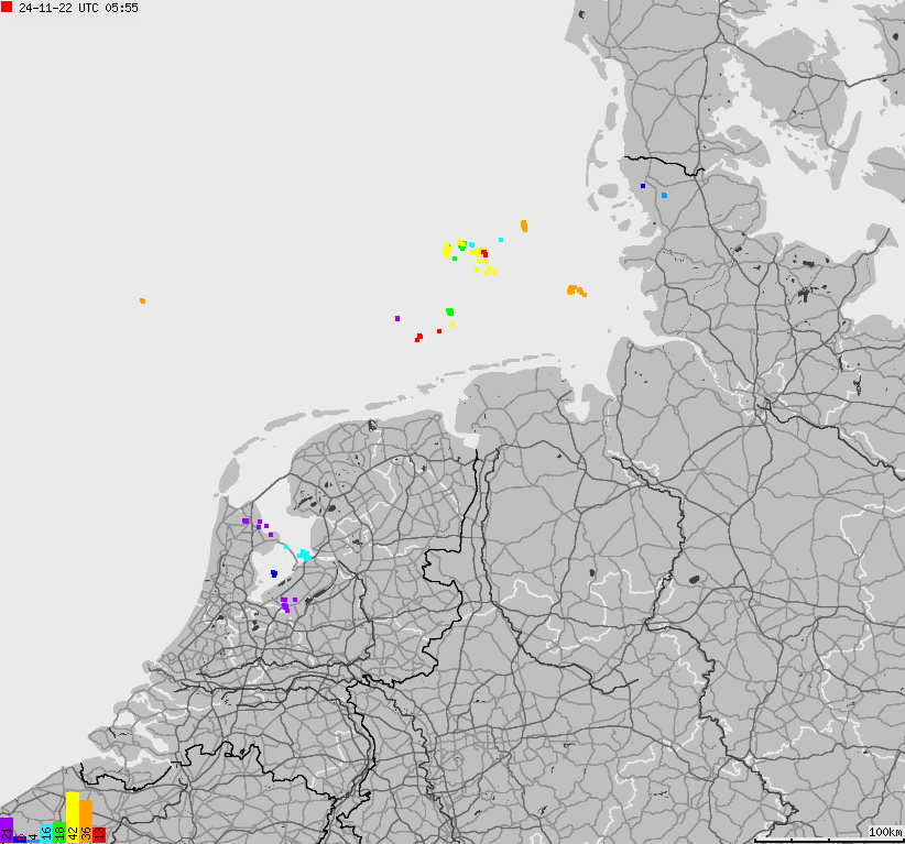 Mapa wyładowań atmosferycznych na obszarze Niemiec