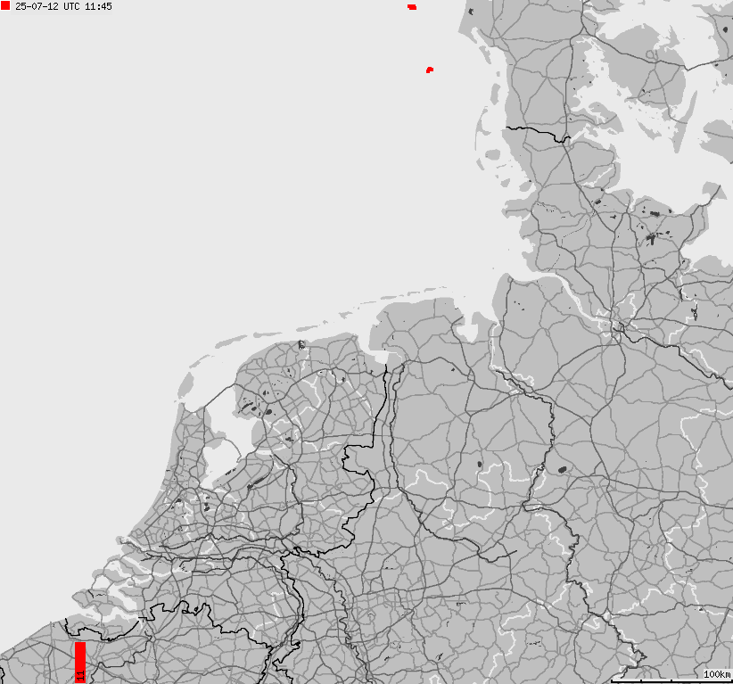 Map of lightnings across German