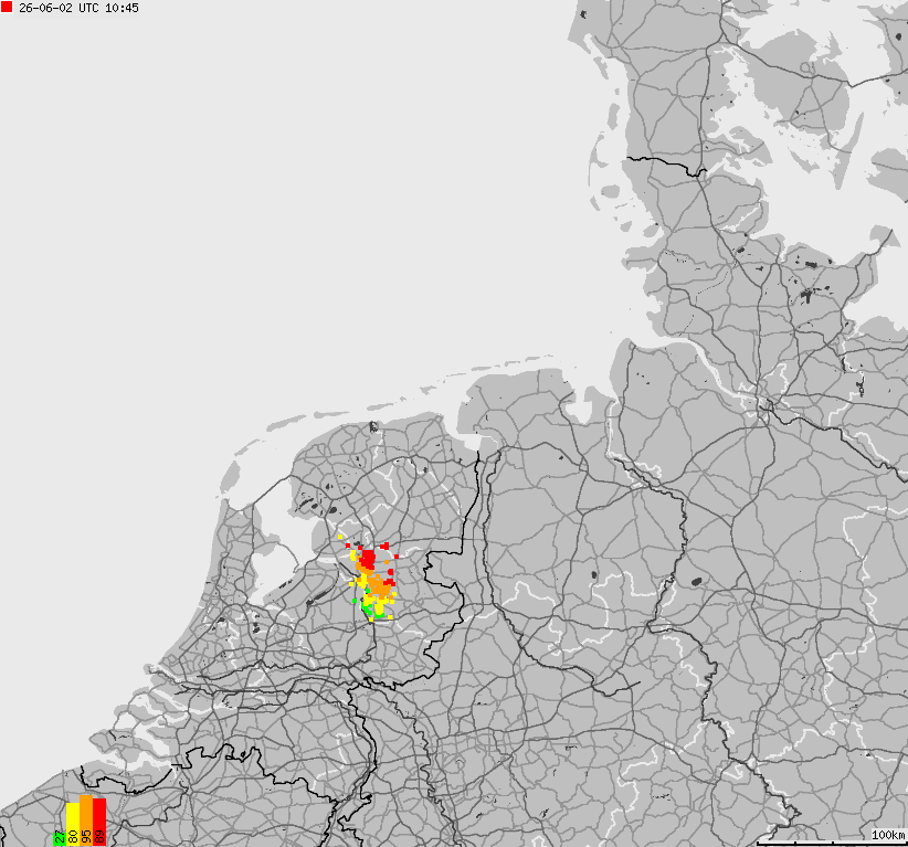 Map of lightnings across German