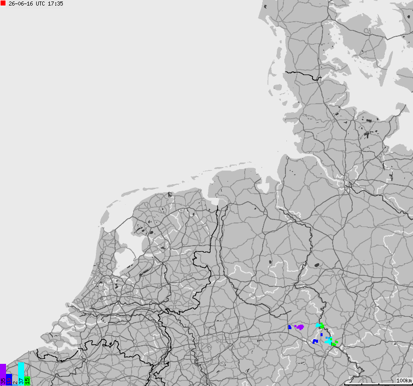 Mapa wyładowań atmosferycznych na obszarze Niemiec