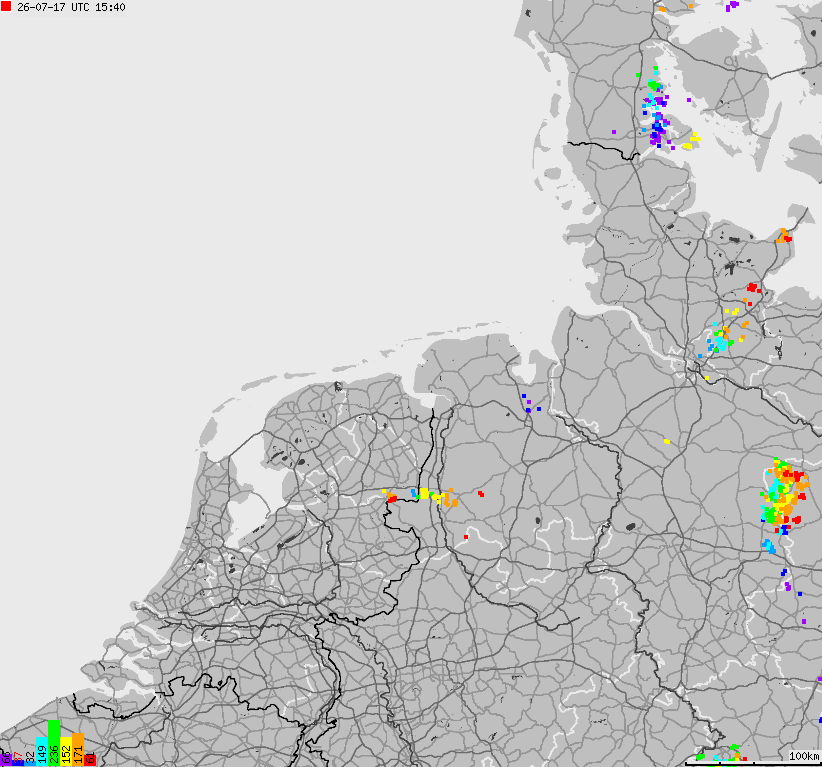 Map of lightnings across German