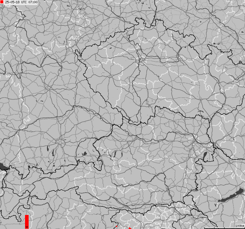 Mapa wyładowań atmosferycznych na obszarze Niemiec