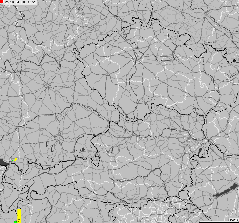 Mapa wyładowań atmosferycznych na obszarze Niemiec